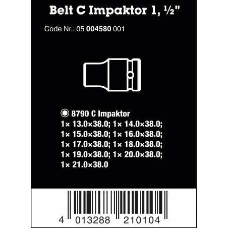 WERA Belt C Impaktor Doppenset, 1/2" -AANDRIJVING