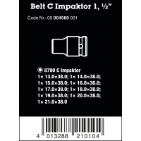 WERA Belt C Impaktor Doppenset, 1/2" -AANDRIJVING