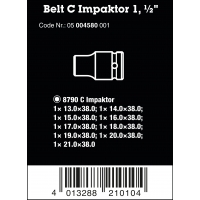 WERA Belt C Impaktor Doppenset, 1/2" -AANDRIJVING WERA Belt C Impaktor Doppenset, 1/2" -AANDRIJVING