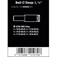 WERA BELT C Deep 1, 6-delige Doppen set, lange doppen met 1/2" -AANDRIJVING