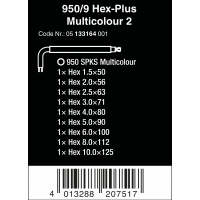 WERA inbussleutelset 950 SPKS/9 SB Multicolour metrisch, BlackLaser WERA inbussleutelset 950 SPKS/9 SB Multicolour metrisch, BlackLaser