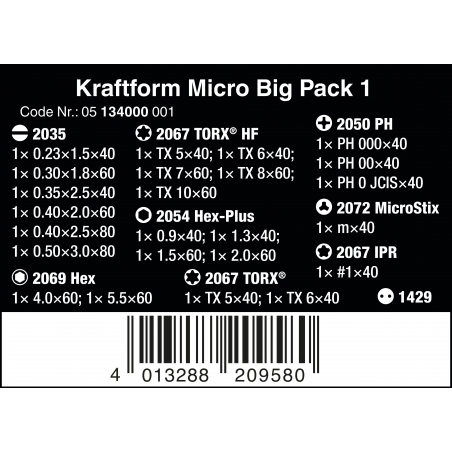 WERA Kraftform Micro Big Pack 1 Micro-schroevendraaierset.