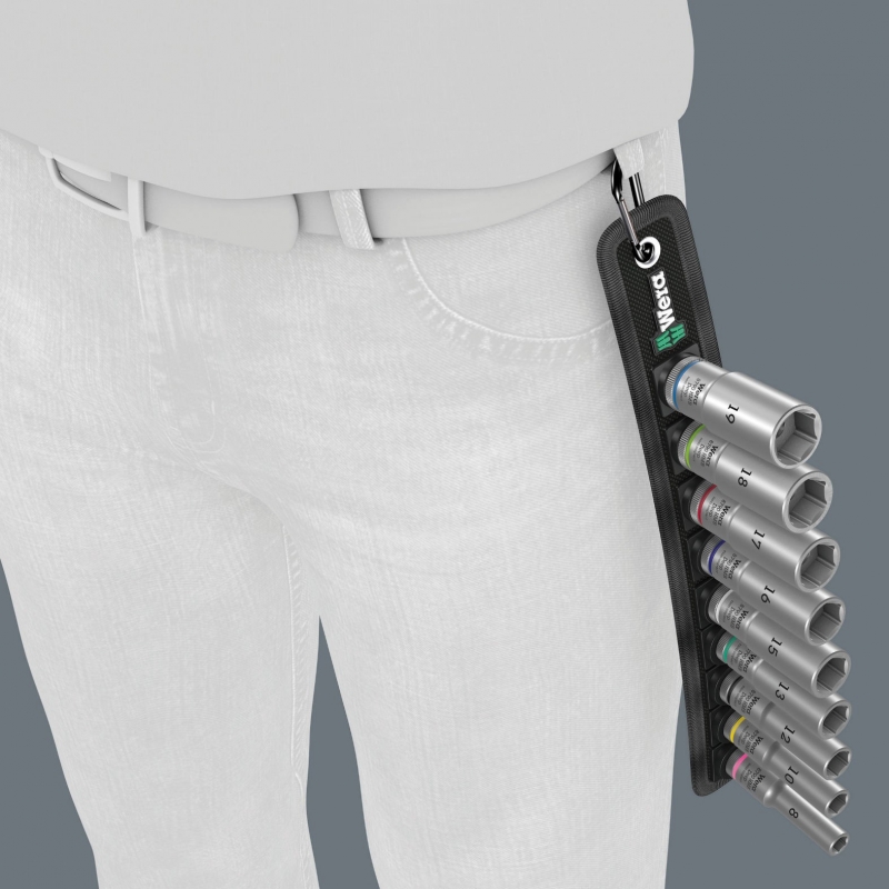 WERA BELT B Deep 1, 9-delige Doppen set, lange doppen met 3/8" -AANDRIJVING WERA BELT B Deep 1, 9-delige Doppen set, lange doppen met 3/8" -AANDRIJVING