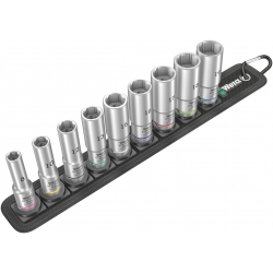 WERA BELT B Deep 1, 9-delige Doppen set, lange doppen met 3/8" -AANDRIJVING WERA BELT B Deep 1, 9-delige Doppen set, lange doppen met 3/8" -AANDRIJVING