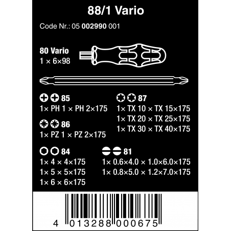 WERA Kraftform Kompakt 88/1 Vario-Set