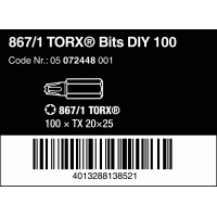 WERA TORX® TX 20 Z-bits 867/1 DIY 100 stuks