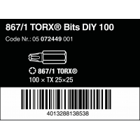 WERA TORX® TX 25 Z-bits 867/1 DIY 100 stuks