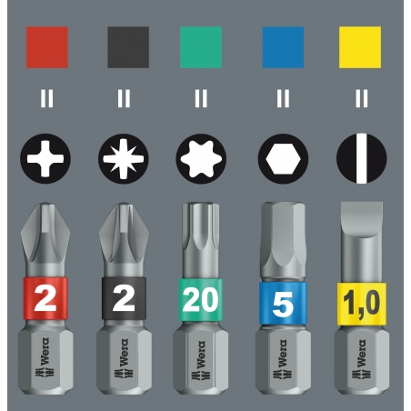 WERA Bit-Check BC 6 Impaktor. Lange bits