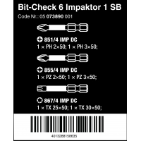 WERA Bit-Check BC 6 Impaktor. Lange bits WERA Bit-Check BC 6 Impaktor. Lange bits