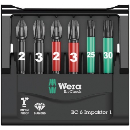 WERA Bit-Check BC 6 Impaktor. Lange bits WERA Bit-Check BC 6 Impaktor. Lange bits