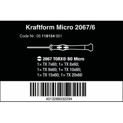 WERA Kraftform Micro-Set 2067/6 TORX® BO WERA Kraftform Micro-Set 2067/6 TORX® BO