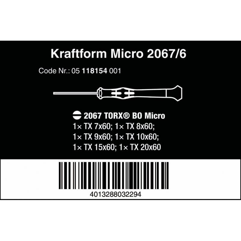 WERA Kraftform Micro-Set 2067/6 TORX® BO WERA Kraftform Micro-Set 2067/6 TORX® BO