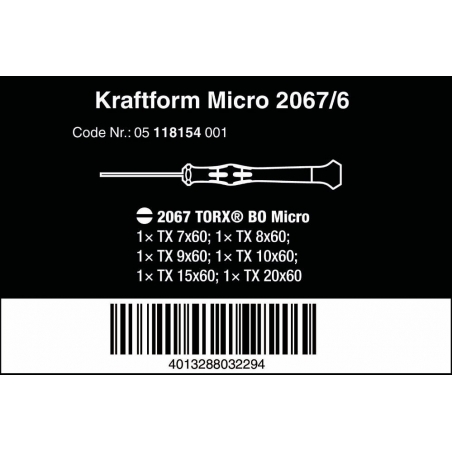 WERA Kraftform Micro-Set 2067/6 TORX® BO