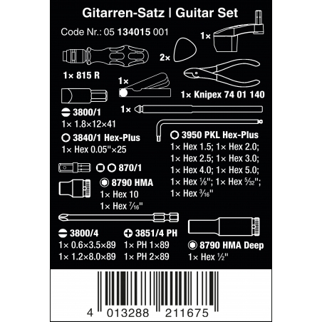 WERA Onderhouds/reparatieset voor elektrische gitaar-24-delig WERA Onderhouds/reparatieset voor elektrische gitaar-24-delig