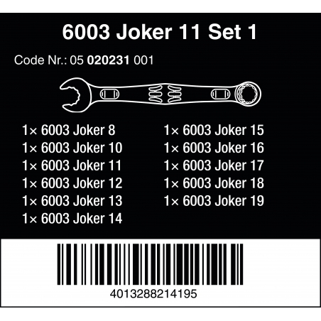 ERA 6003 Joker 11-delige Ringsteeksleutel Set