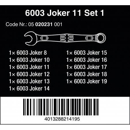 ERA 6003 Joker 11-delige Ringsteeksleutel Set ERA 6003 Joker 11-delige Ringsteeksleutel Set