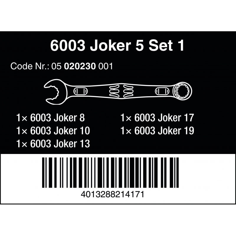 WERA 6003 Joker 5-delige Ringsteeksleutel Set WERA 6003 Joker 5-delige Ringsteeksleutel Set