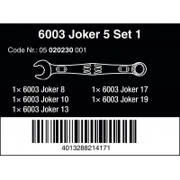 WERA 6003 Joker 5-delige Ringsteeksleutel Set