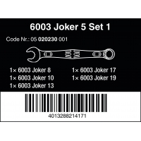 WERA 6003 Joker 5-delige Ringsteeksleutel Set WERA 6003 Joker 5-delige Ringsteeksleutel Set