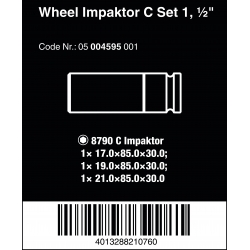 WERA Wheel Impaktor C set 1 Doppenset lang, 1/2" WERA Wheel Impaktor C set 1 Doppenset lang, 1/2"