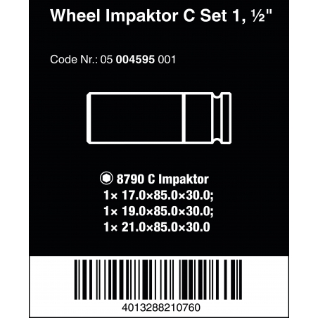 WERA Wheel Impaktor C set 1 Doppenset lang, 1/2" WERA Wheel Impaktor C set 1 Doppenset lang, 1/2"