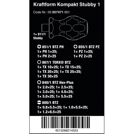 WERA Kraftform Kompakt Stubby 1 WERA Kraftform Kompakt Stubby 1