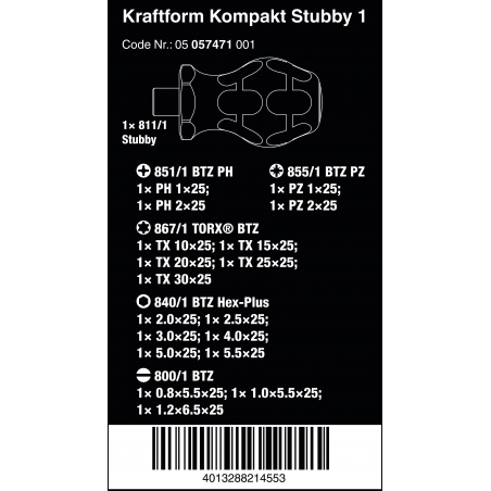 WERA Kraftform Kompakt Stubby 1