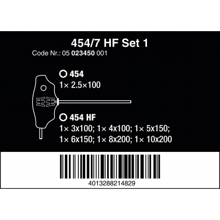 WERA 454/7 T-Gripset Inbus/Hex HF-Plus WERA 454/7 T-Gripset Inbus/Hex HF-Plus