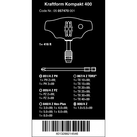 WERA Kraftform Kompakt 400 T-grip WERA Kraftform Kompakt 400 T-grip