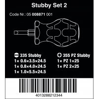 WERA Stubby set 2-Sleuf/Pozidrive