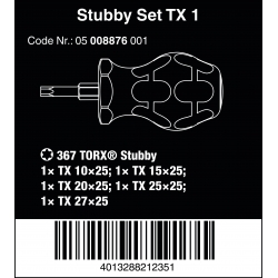 WERA Stubby set TX 1 schroevendraaierset TORX® WERA Stubby set TX 1 schroevendraaierset TORX®