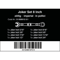WERA 6000 Joker Imperial 8-delige Steeksleutelratelset(in inches)