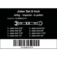 WERA 6000 Joker Imperial 8-delige Steeksleutelratelset(in inches) WERA 6000 Joker Imperial 8-delige Steeksleutelratelset(in inches)