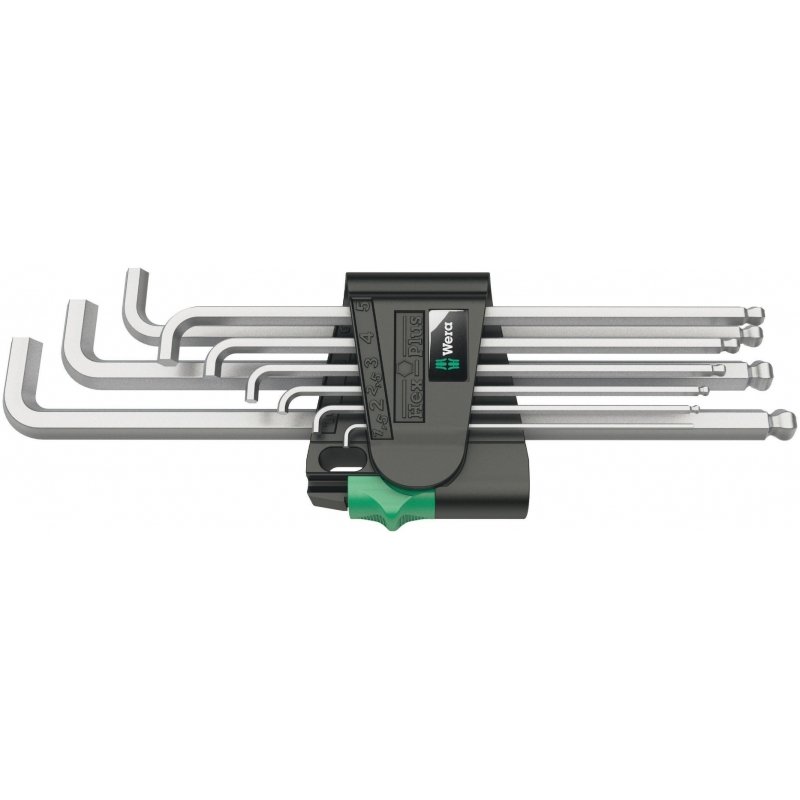 WERA Inbussleutelset Verchroomd 950/9 Hex-Plus Extra kort