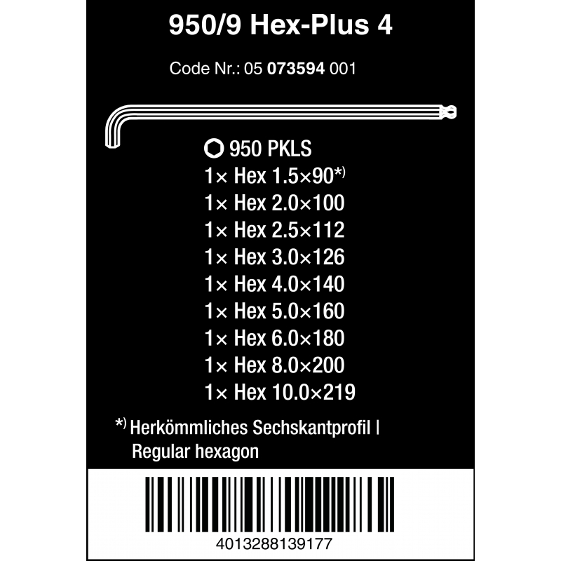 WERA Inbussleutelset Verchroomd 950/9 Hex-Plus Extra kort WERA Inbussleutelset Verchroomd 950/9 Hex-Plus Extra kort