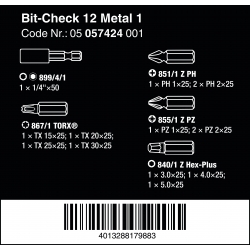 WERA Bit-Check BC 12 Metal 1, 11 bits hard - WeraGereedschap.nl WERA Bit-Check BC 12 Metal 1, 11 bits hard - WeraGereedschap.nl