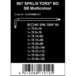 WERA TORX®-sleutelset BO SPKL/9 Multicolour - WeraGereedschap.nl