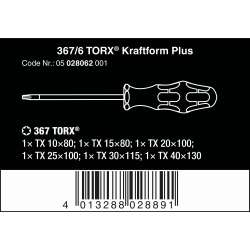 WERA 367/6 Schroevendraaierset Kraftform Plus TORX® + houder - Wera...
