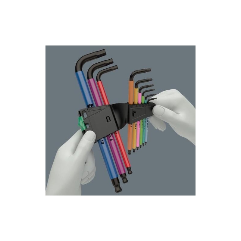 WERA 950 SPKL/9 SM N SB Multicolour Stiftsleutelset, metrisch, BlackLaser