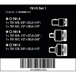 WERA universele adapter 781/5 Set 1 05 042680 001  4013288221223 WERA universele adapter 781/5 Set 1 05 042680 001  4013288221223