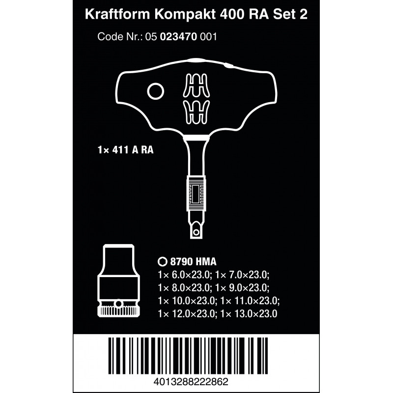 WERA Kraftform Kompakt 400 RA Set 2 T-Grip 05023470001 4013288222862 WERA Kraftform Kompakt 400 RA Set 2 T-Grip 05023470001 4013288222862
