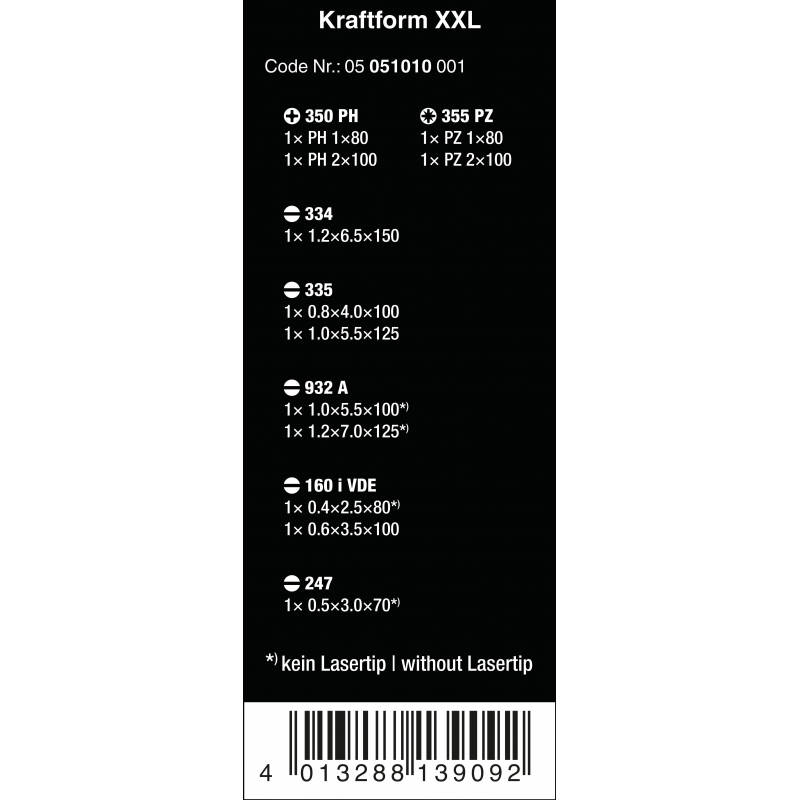 WERA Kraftform XXL1 schroevendraaierset 05 051010 001 4013288139092