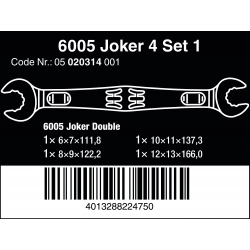 WERA 4-delig joker 6005 steeksleutelset in klem 020314 4013288224750
