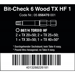 WERA Bit-Check 6 TORX®HF lang vasthoudfunctie 05056470 4013288226181