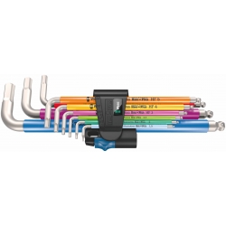 WERA Inbussleutelset RVS 3950/9 HF Multicolour met vasthoudfunctie 05022699001 4013288224477