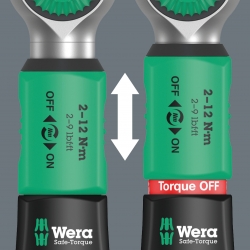 WERA Draaimomentsleutel A 2 Set 1 Safe-Torque 2- 12 Nm 1/4"-zeskant 23-delig 05075832001 4013288223043