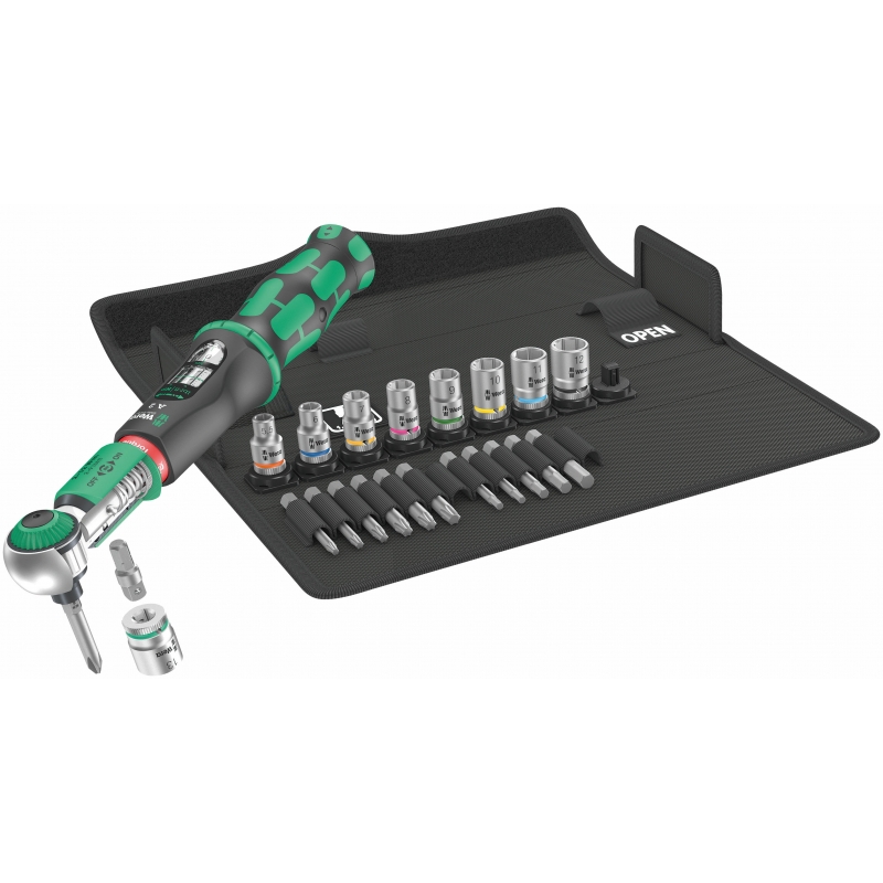 WERA Draaimomentsleutel A 2 Set 1 Safe-Torque 2- 12 Nm 1/4"-zeskant 23-delig 05075832001 4013288223043