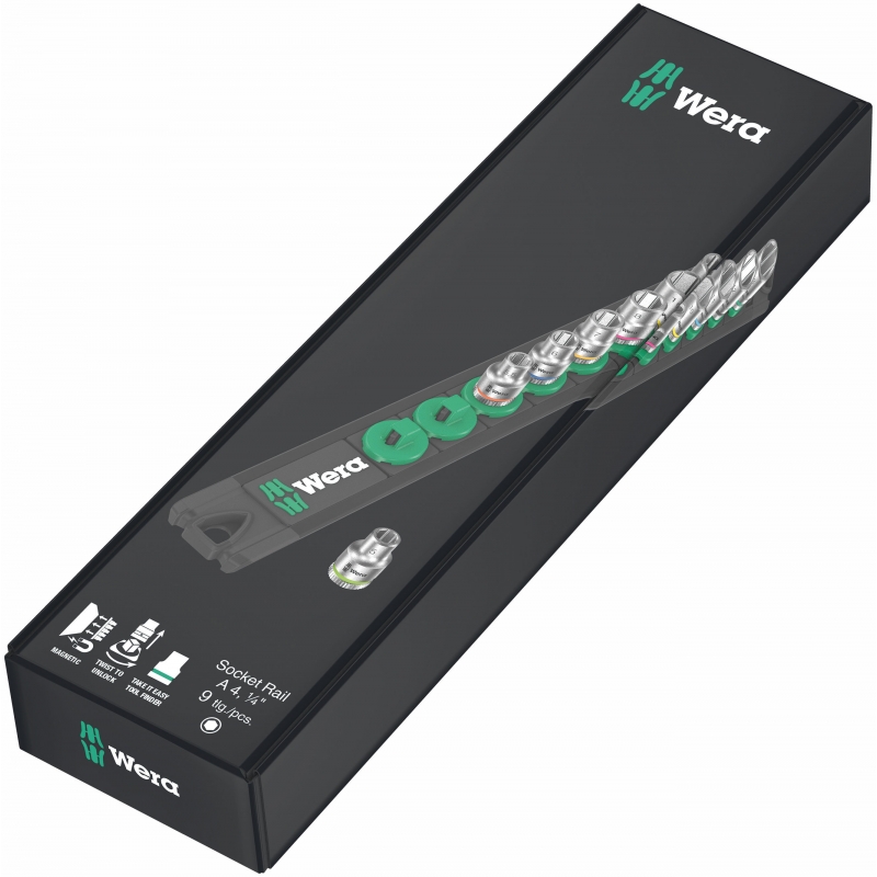WERA MAGNEETSTRIP DOPPEN SET, 1/4"  05005400001 4013288223197