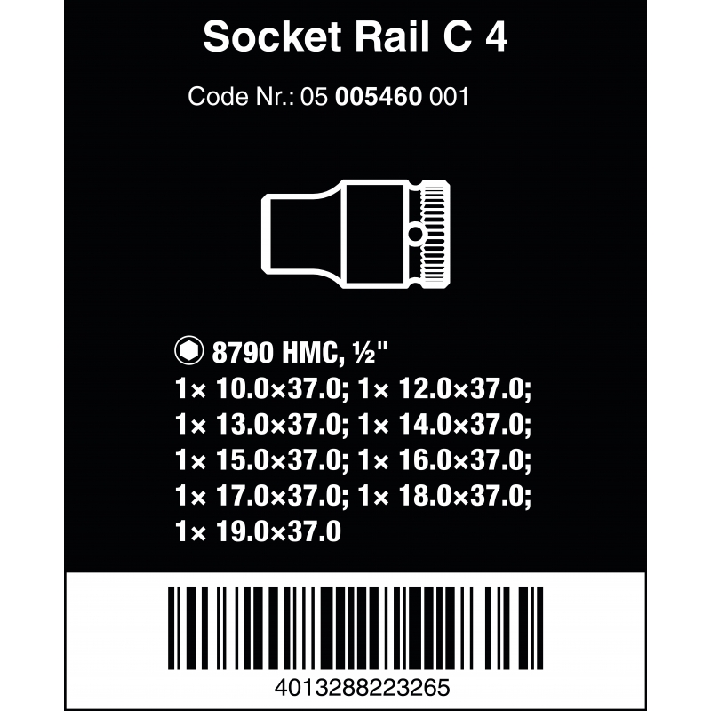 WERA MAGNEETSTRIP B 4 DOPPEN SET,  1/2"  05005460001 4013288223265 WERA MAGNEETSTRIP B 4 DOPPEN SET,  1/2"  05005460001 4013288223265