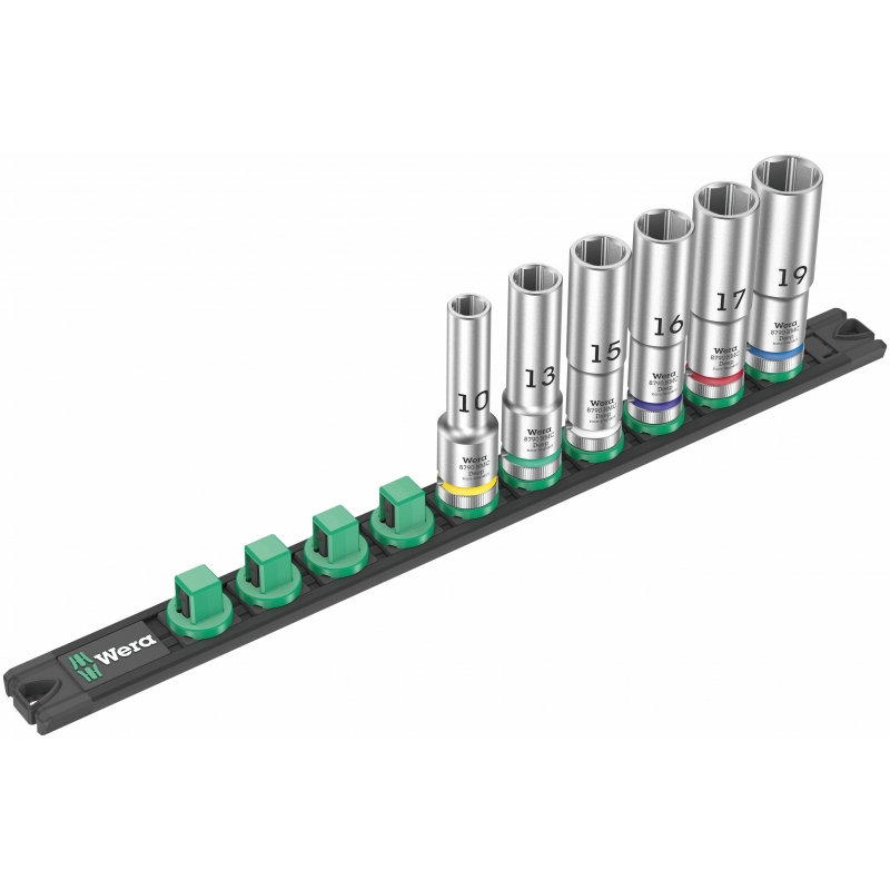 WERA Magneetstrip C, 6-delig lange doppen 1/2"  05005470001 4013288223272